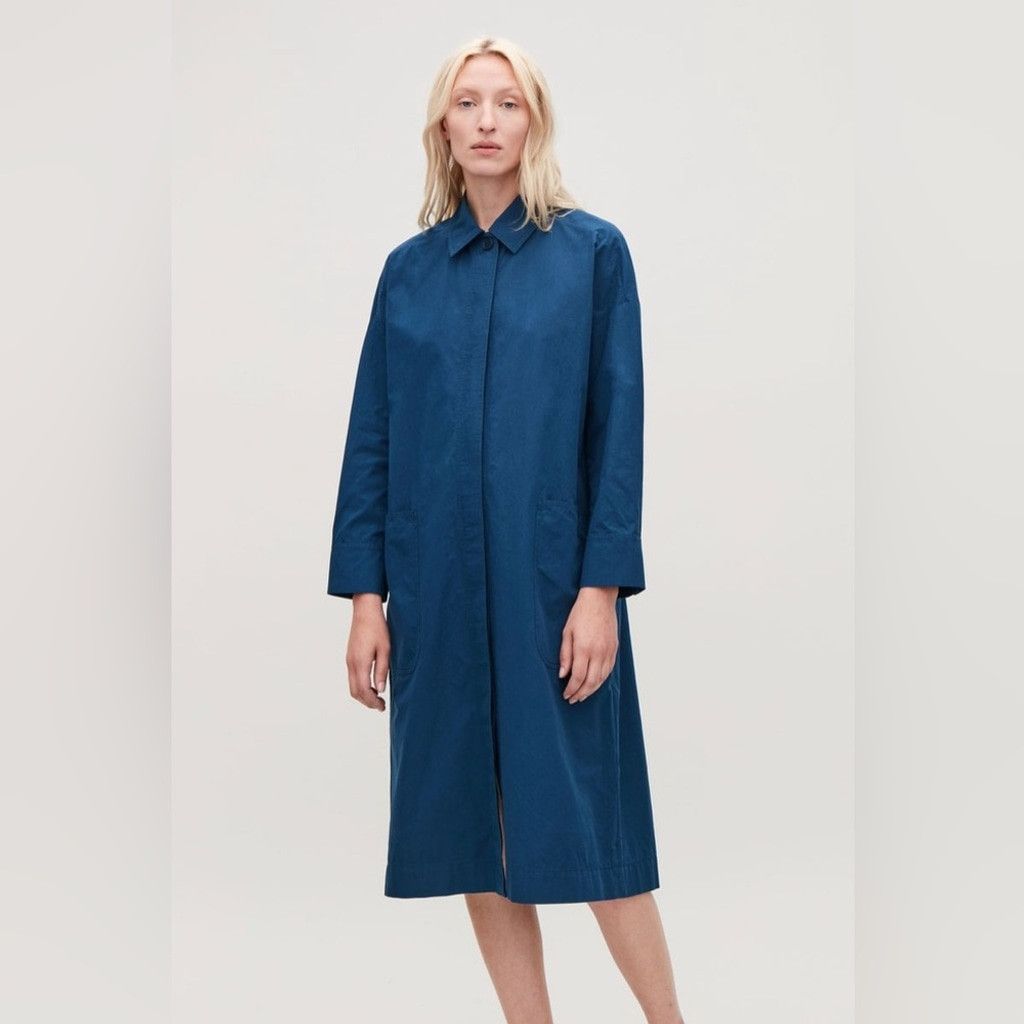 Cos COS Blue Long Jacket with Gathered Back Size 2 Size XS / US 0-2 / IT 36-38 - 6 Thumbnail