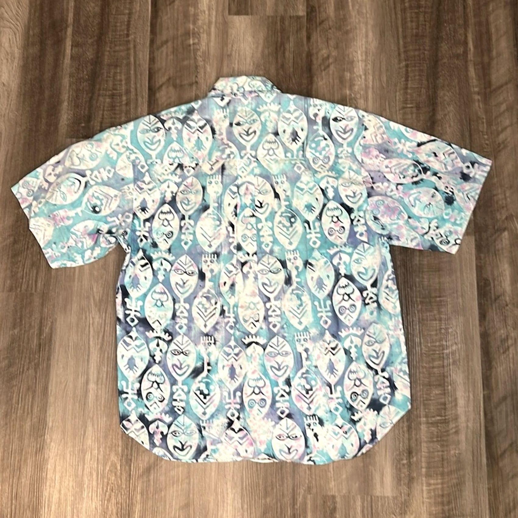Vintage VINTAGE Straight Down Short Sleeve Button Down XL Men's Blue Cotton 100% Shirt Mens XL Button Down Short Sleeve Blue Vintage 90s Size US 36 / EU 52 - 3 Thumbnail