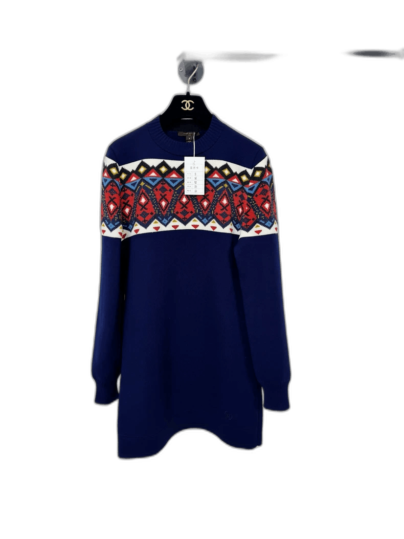 Louis Vuitton Louis Vuitton Blue Knitted Sweater for Winter Size S / US 4 / IT 40 - 1 Thumbnail