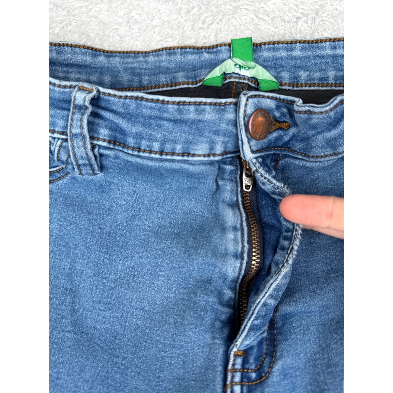 Denime dip Jeans Women 16 Blue Denim Skinny Mid Rise Distressed Stretch 34x27 Size 38" / US 16 / IT 52 - 5 Thumbnail