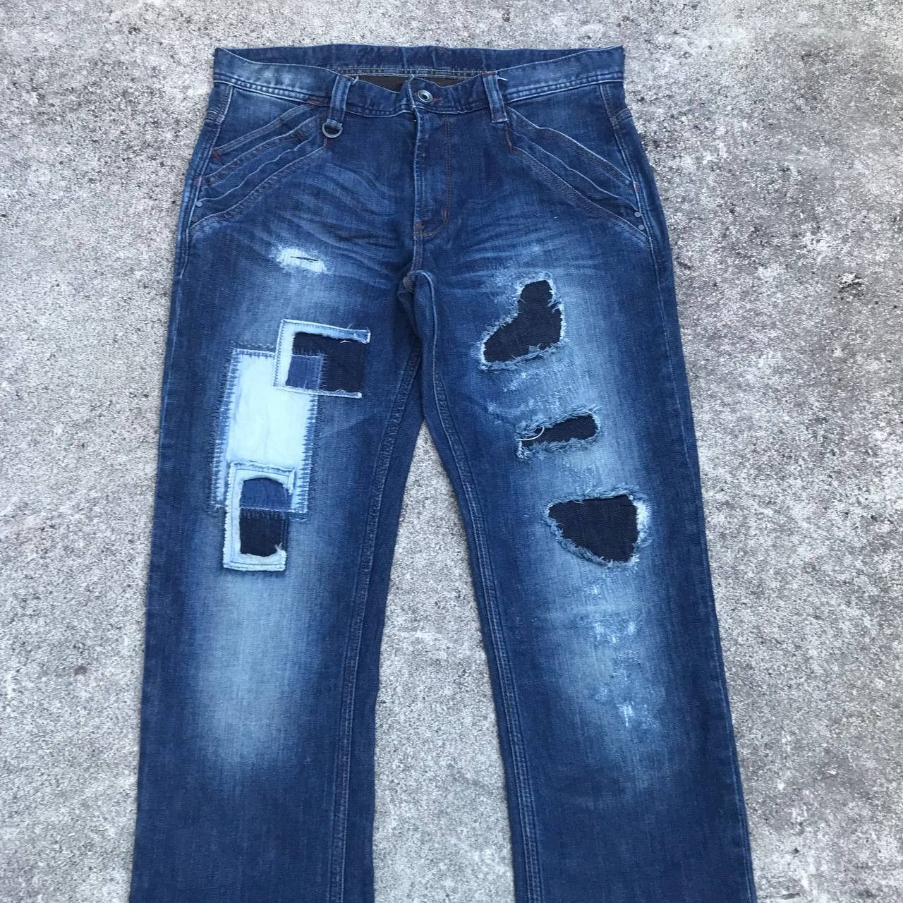 Japanese Brand FLARED NCFM Japan patched distressed tornado mart style Size US 31 - 2 Thumbnail