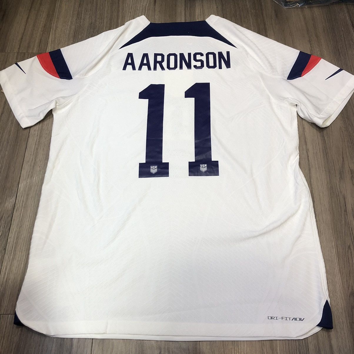 Nike USA USMNT 22/23 player issue home shirt #11 Aaronson (Bnwt) Size US L / EU 52-54 / 3 - 2 Thumbnail