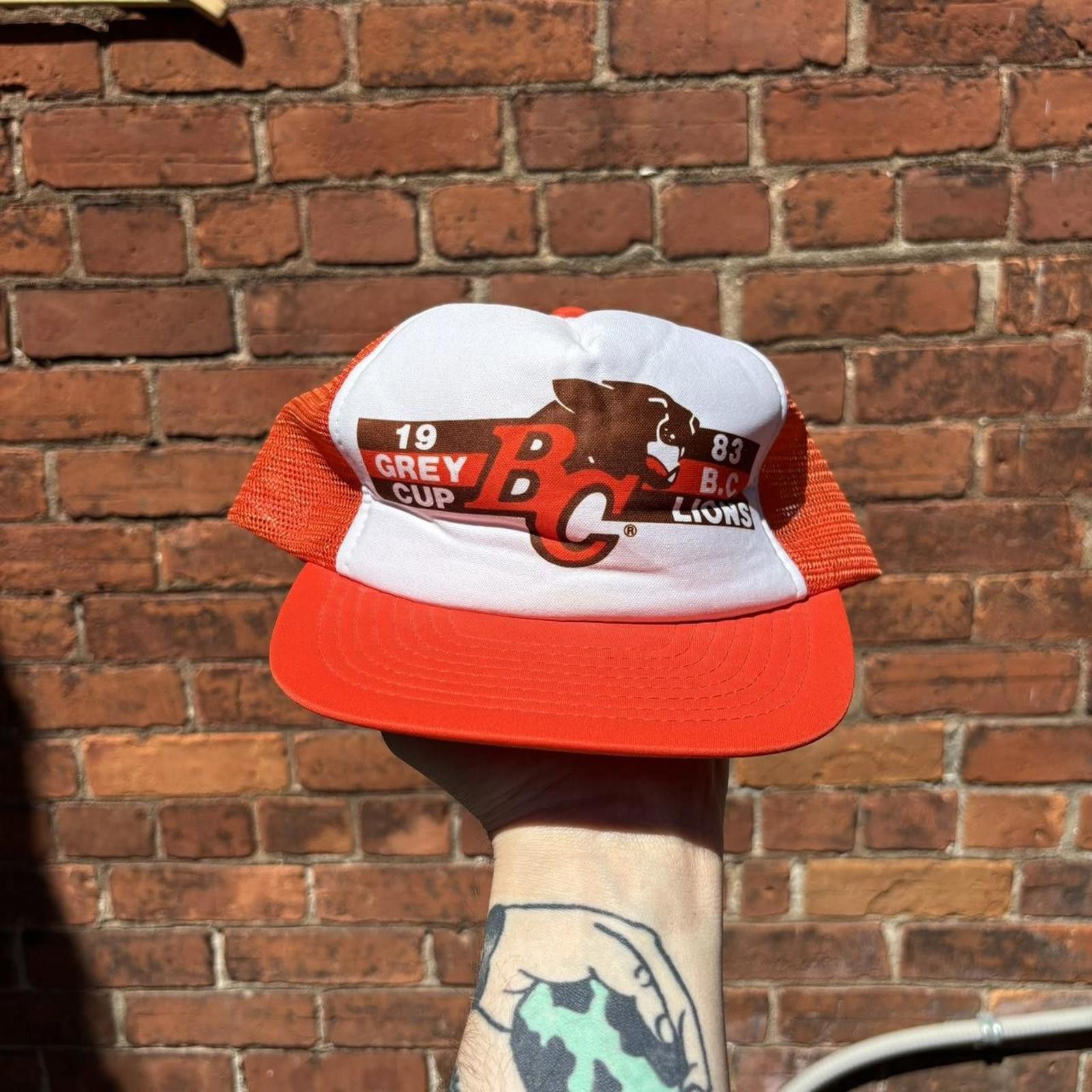 Other Vintage BC lions grey cup 1983 snap back trucker hat OS Size ONE SIZE - 1 Thumbnail