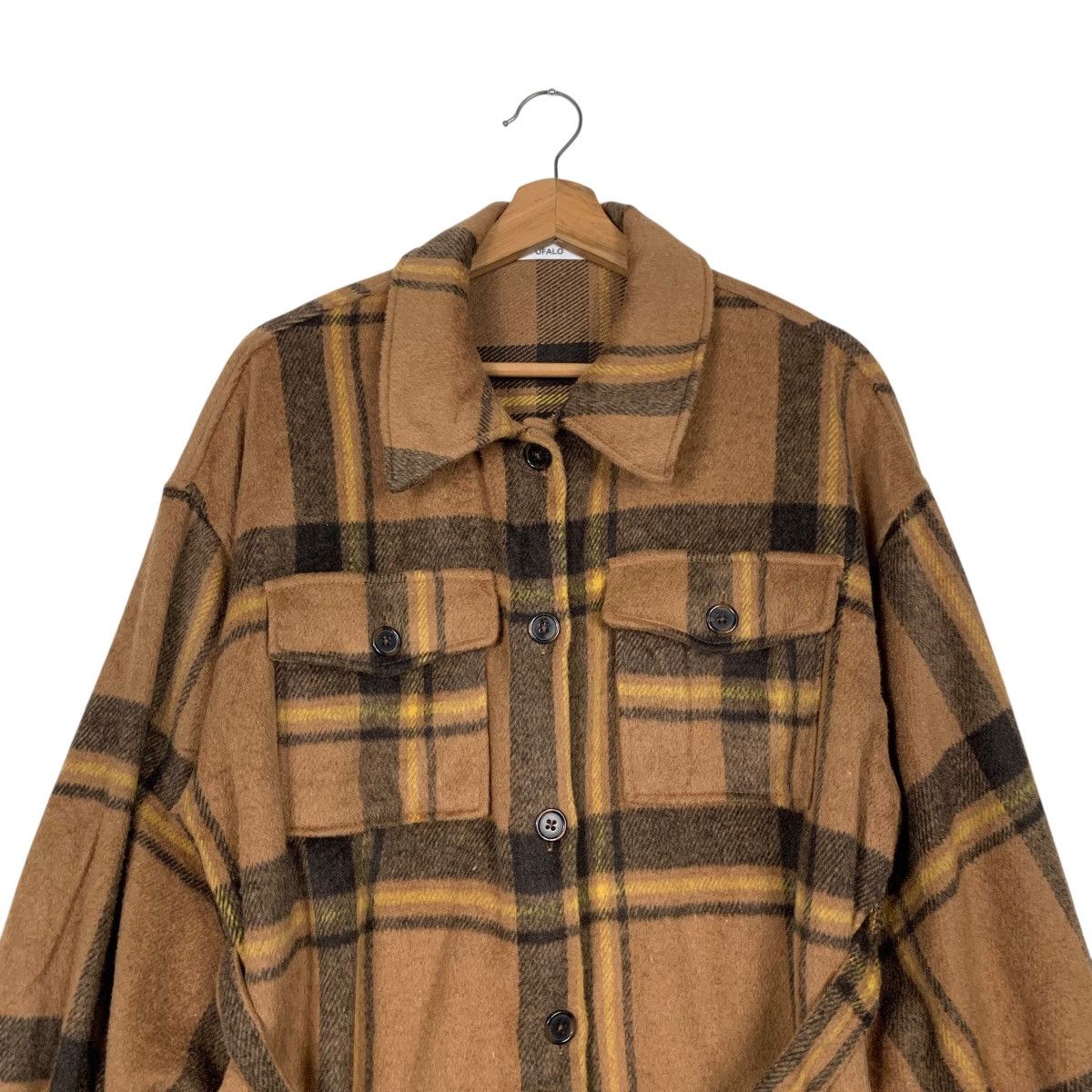 Japanese Brand OFALO Checked Belted Flannel Jacket #2438-C109 Size M / US 6-8 / IT 42-44 - 2 Thumbnail