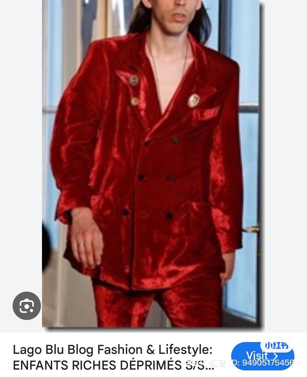 Enfants Riches Deprimes Enfants Riches Deprimes 18ss iconic red velvet blazer Size 50L - 1 Thumbnail