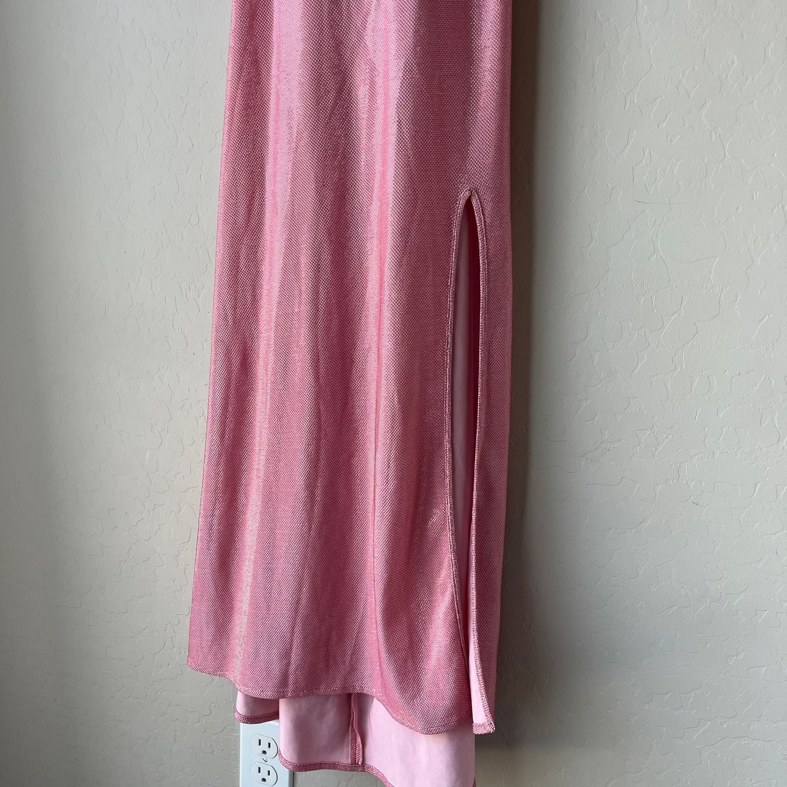 SIEDRES Siedres Dress Pink Sparkly Lace Up Cap Sleeve Maxi Dress L Size L / US 10 / IT 46 - 3 Thumbnail