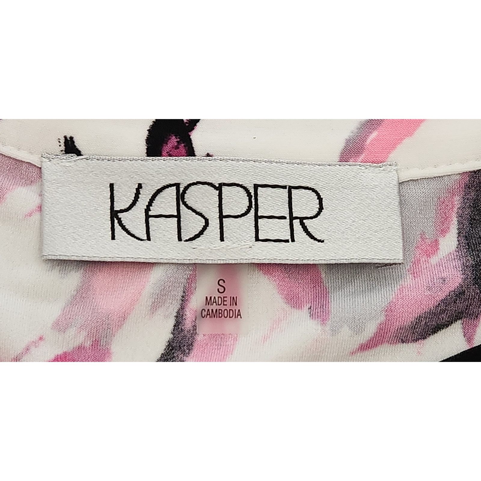 Other Kasper Pink White Black Floral Print Keyhole Neck Top Small Size S / US 4 / IT 40 - 5 Thumbnail