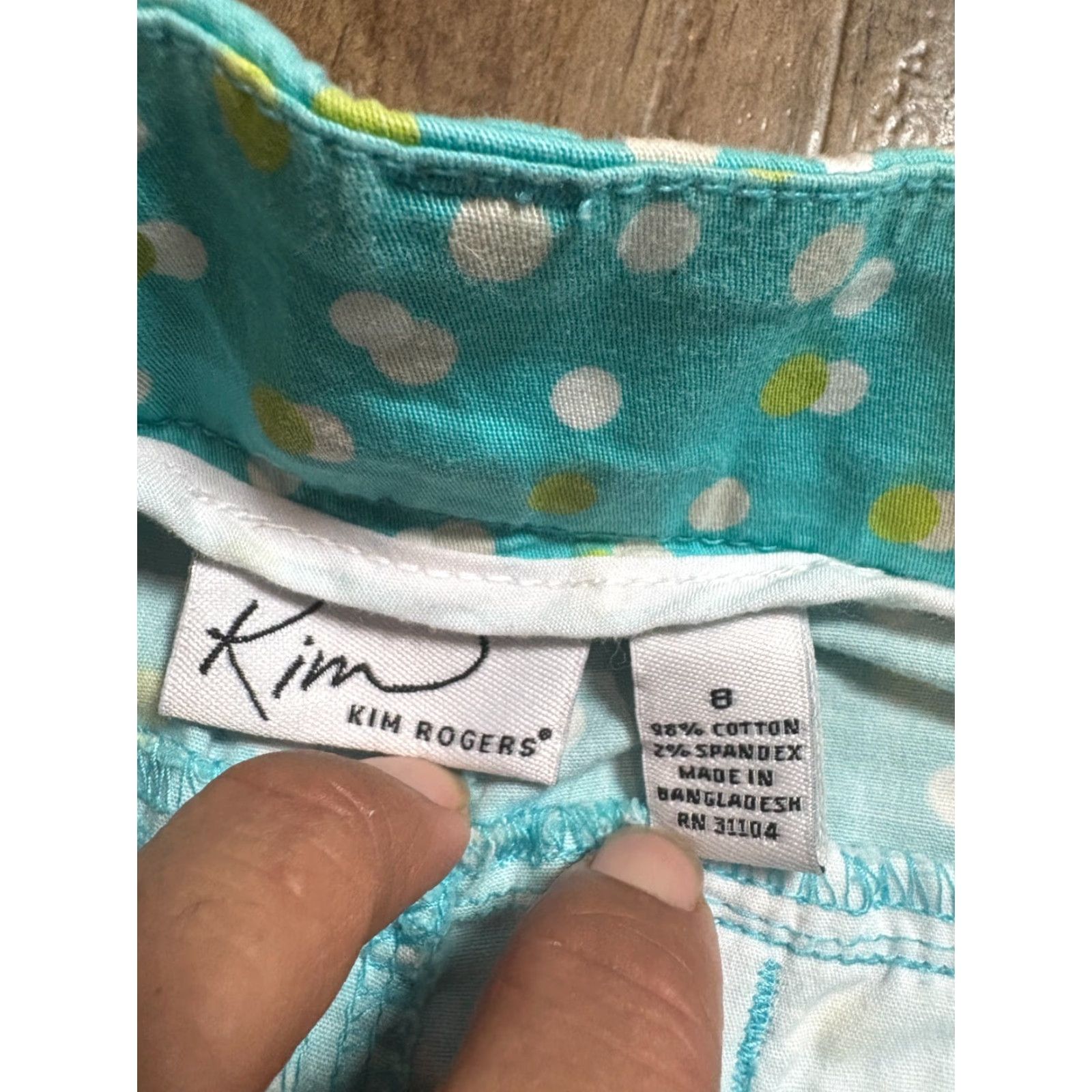 Vintage Kim Rogers Shorts Bermuda Womens 8 Blue Polka Dots Cotton Blend RN 31104 Size 30" / US 8 / IT 44 - 4 Thumbnail