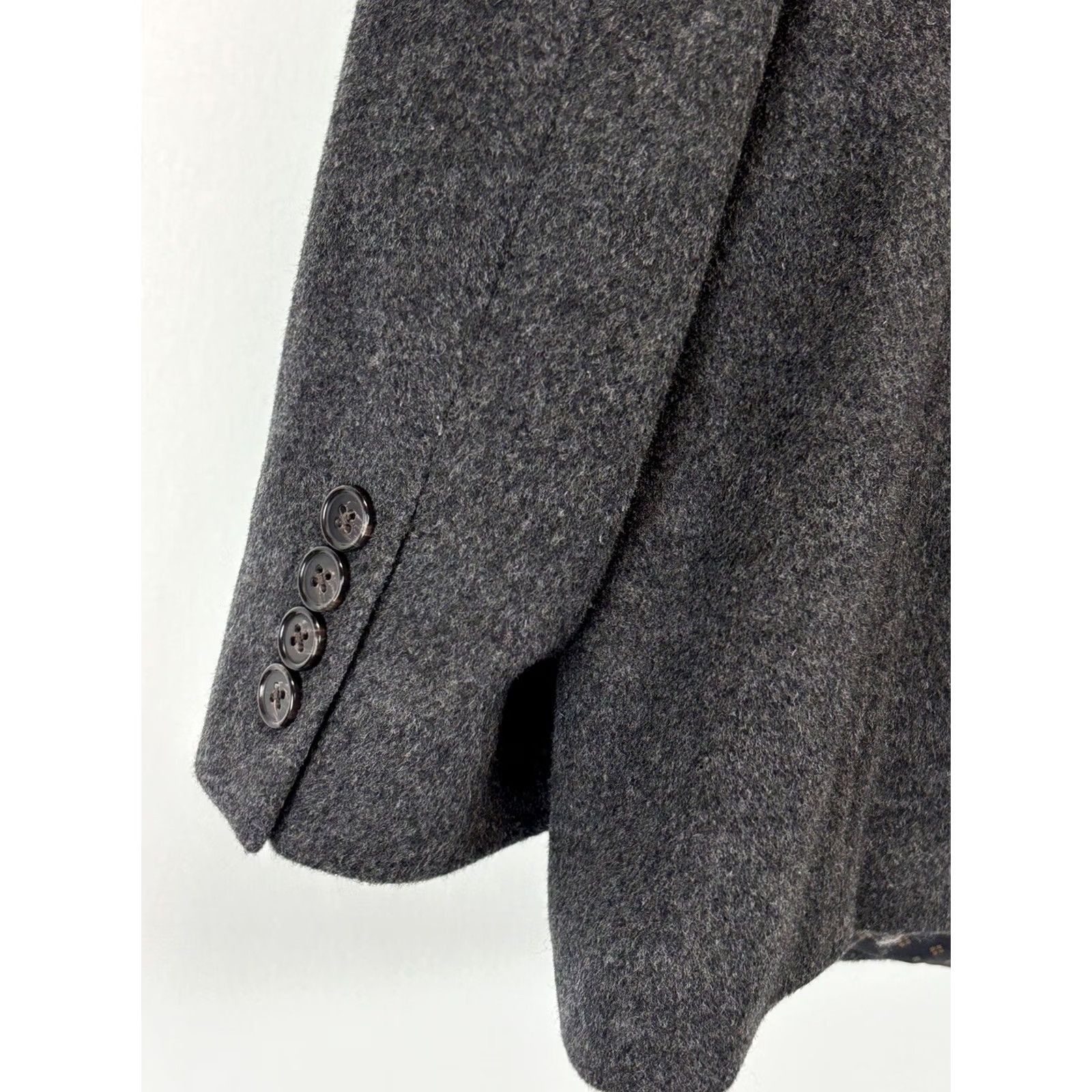 Ralph Lauren Lauren Ralph Lauren Black Label Blazer Sport Coat Mens 48R Wool Cashmere Charcoal Solid 2-Button 4-Button Vintage No Mens Size 48R - 5 Thumbnail