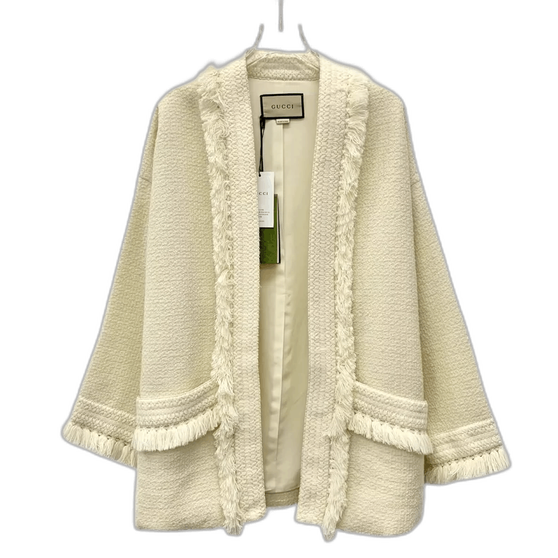 Gucci Gucci Beige Wool Tassel Knit Cardigan Coat-yf Size US S / EU 44-46 / 1 - 1 Thumbnail