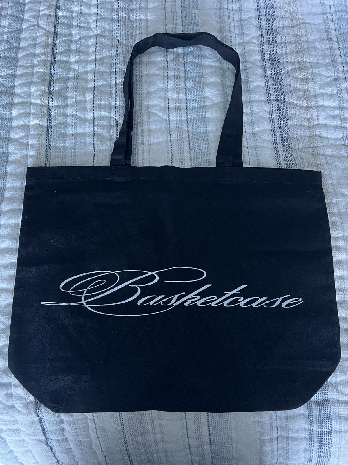 basketcase gallery Basketcase Gallery Script Tote Bag Size ONE SIZE - 1 Preview