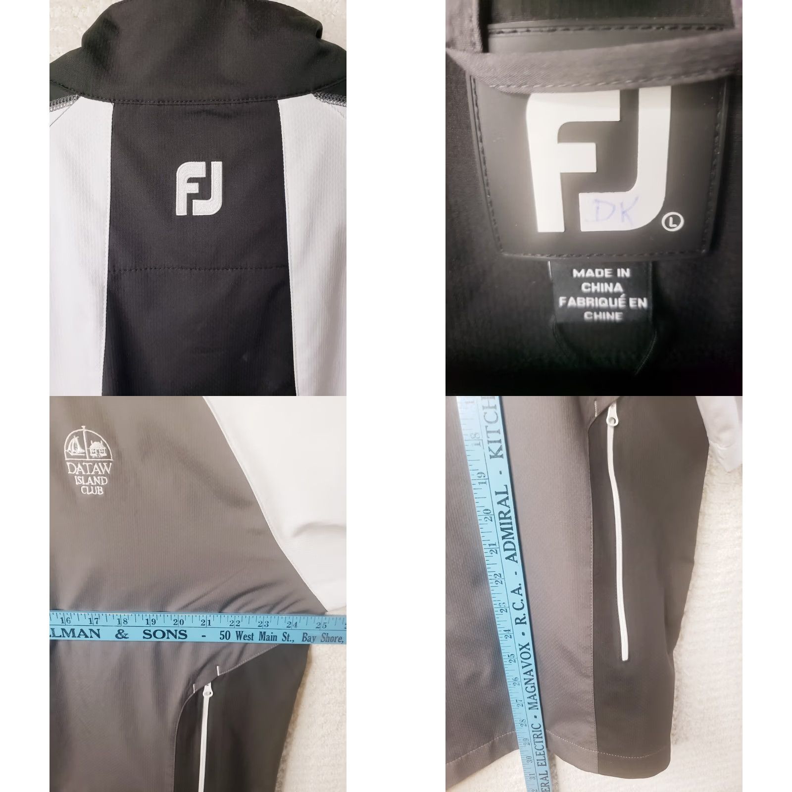 Footjoy Footjoy FJ Men's L Windbreaker Jacket Gray Black White S Sleeve Pockets 1/4 Zip Size US L / EU 52-54 / 3 - 8 Thumbnail