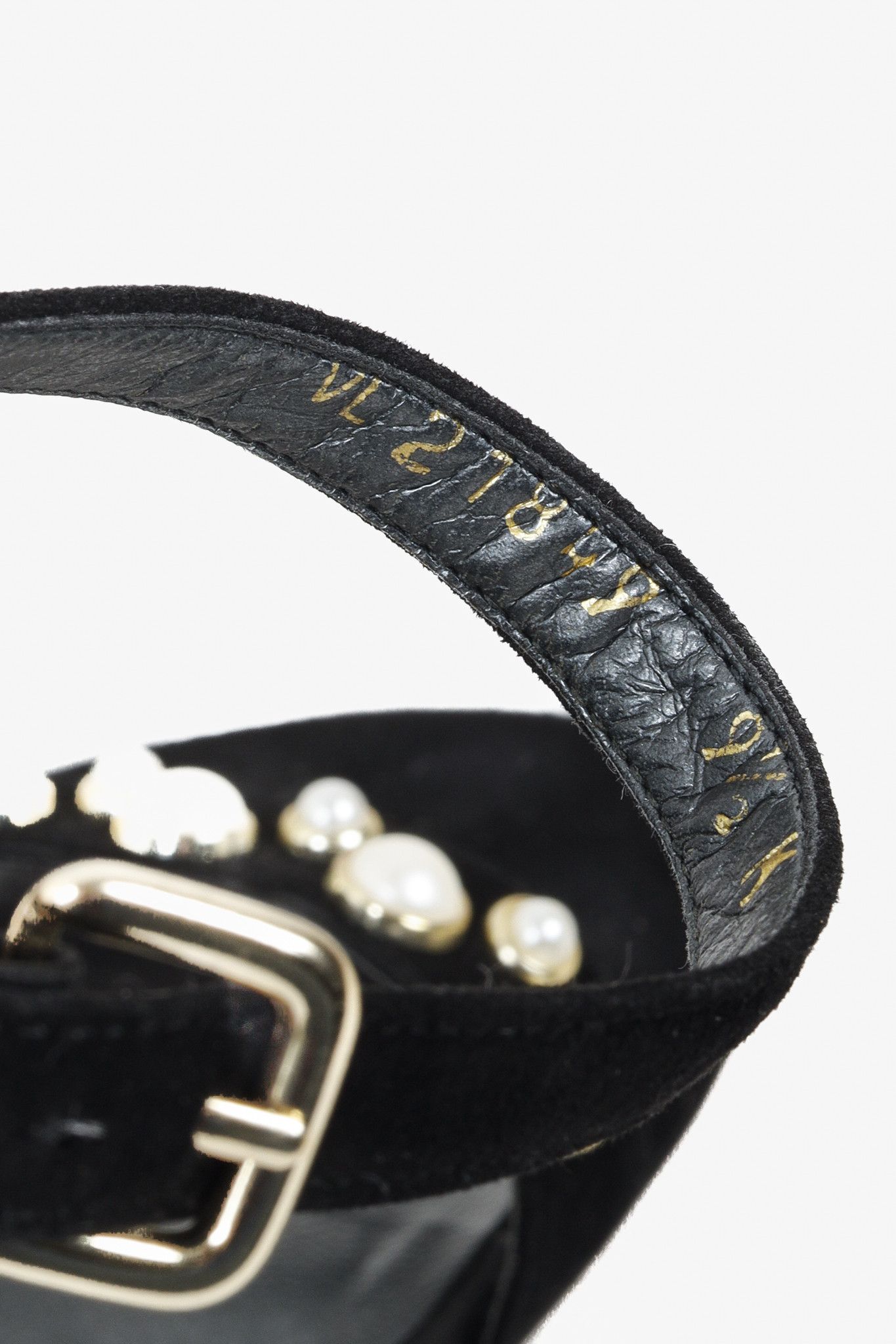 Stuart Weitzman Stuart Weitzman Black Pearl Studded Open-Toe Heeled Sandals Size US 9.5 / IT 39.5 - 11 Thumbnail