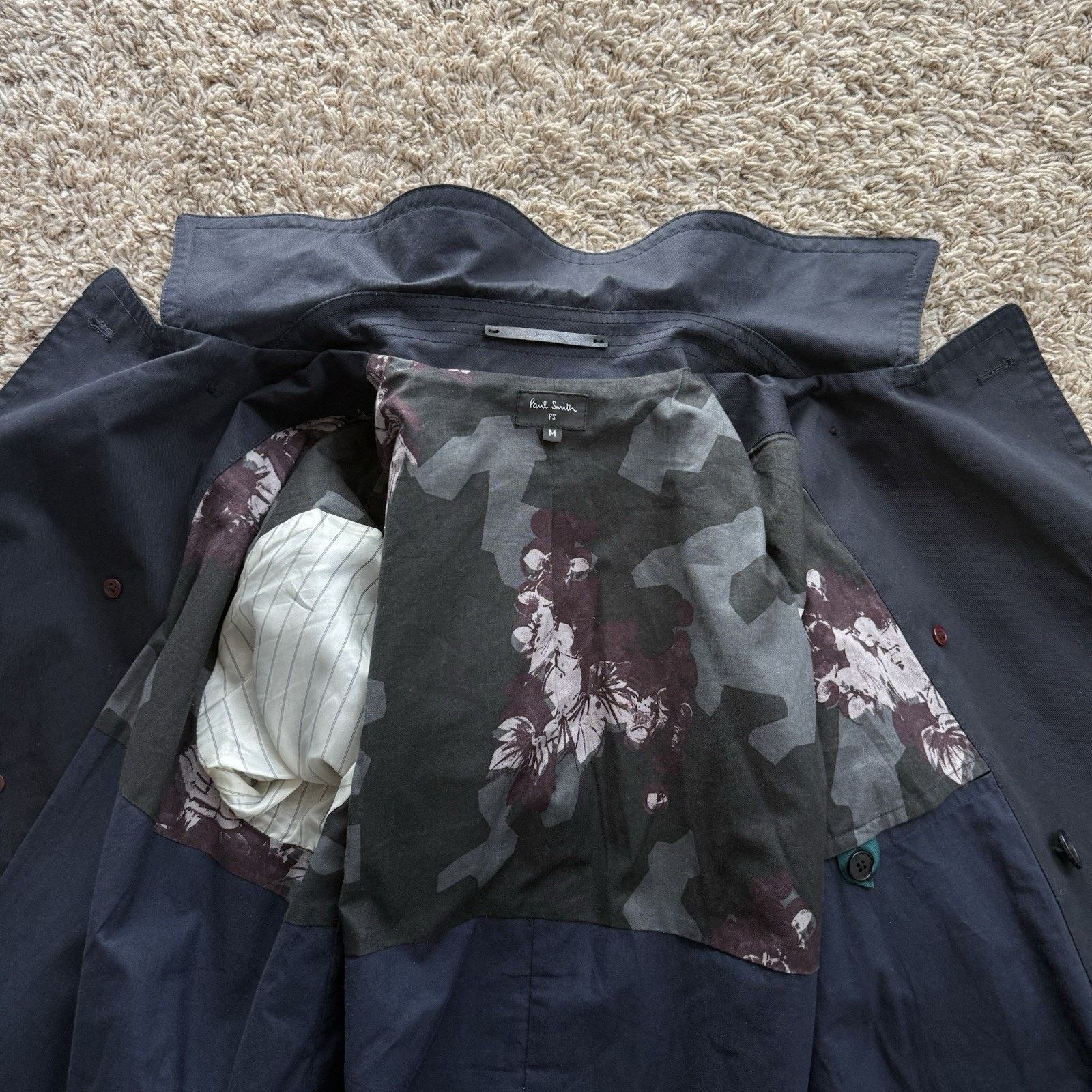 Paul Smith Paul Smith London Trench Coat Navy Belted Double Breasted Size US M / EU 48-50 / 2 - 4 Thumbnail