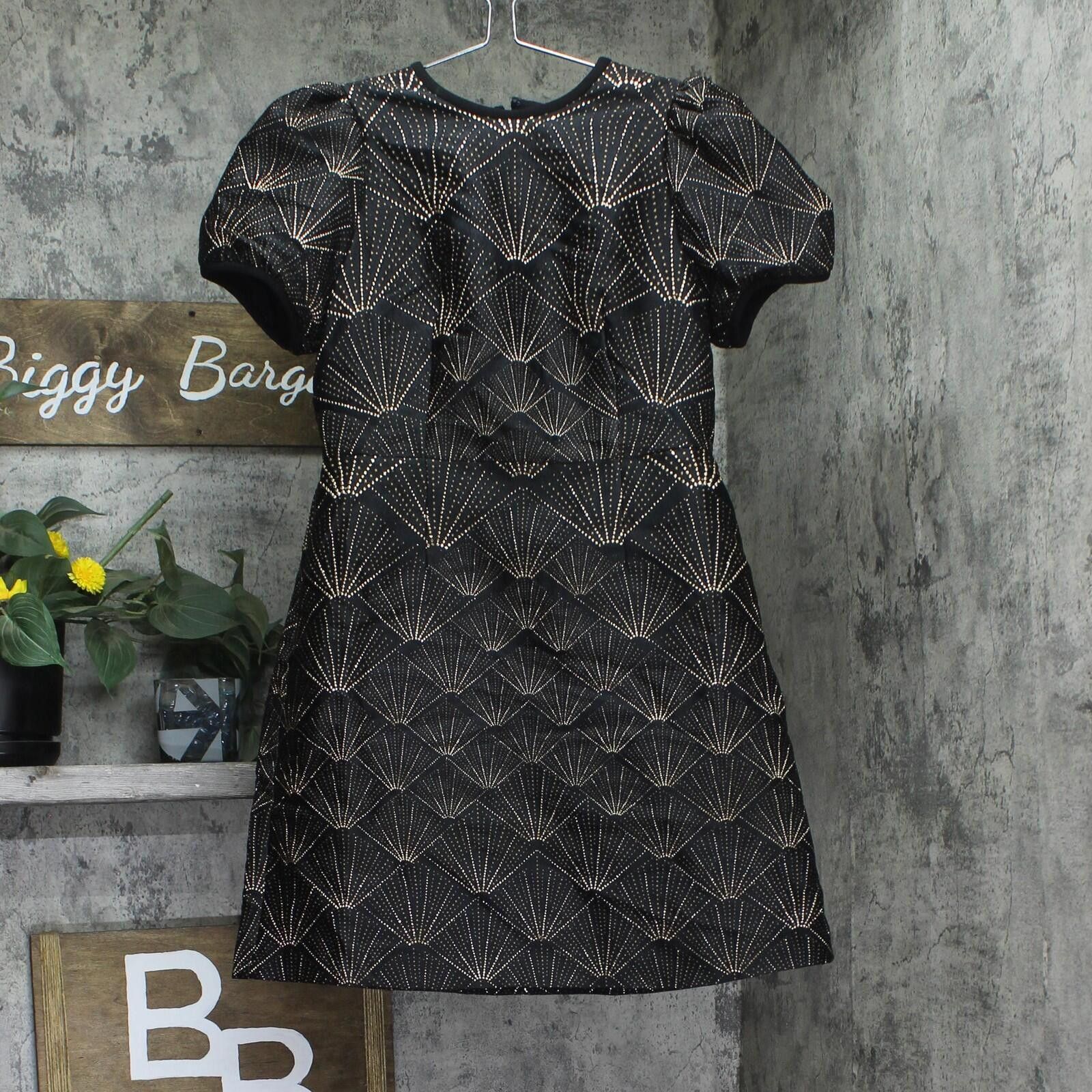 DKNY New Dkny Petite Brocade-texture Mini Dress Black / Gold 6p Size M / US 6-8 / IT 42-44 - 1 Thumbnail