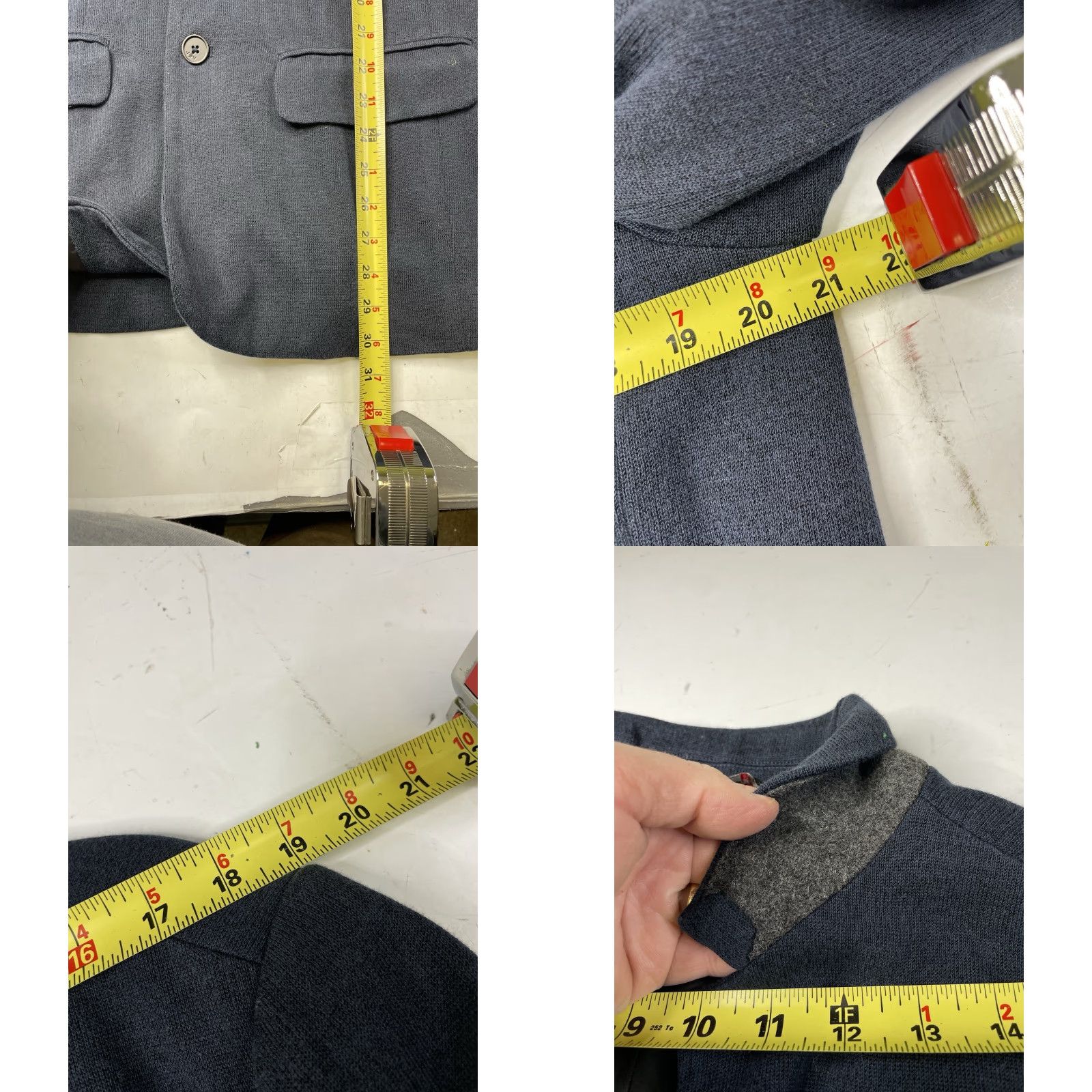 John Varvatos John Varvatos USA Luxe Blue Knit Cotton Wool Blazer Sport Coat Jacket M Men Medium Blue Knit Blazer Size 40R - 8 Thumbnail