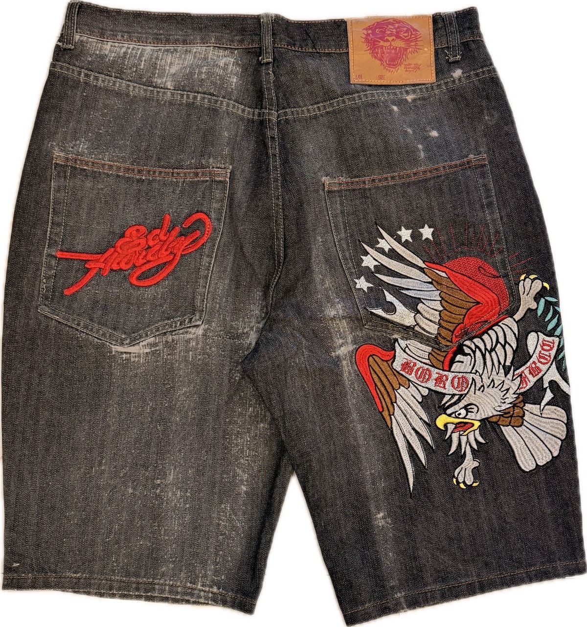 Ed Hardy Y2K Ed Hardy Embroidered Jorts Size US 38 / EU 54 - 1 Thumbnail