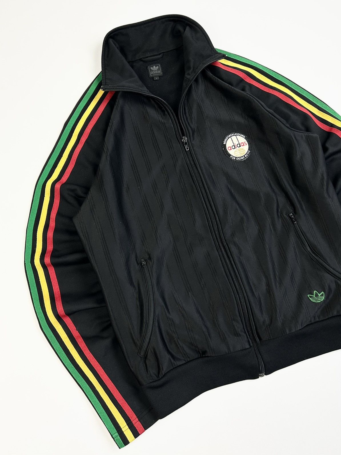 Adidas Rare Vintage Adidas Originals Rasta Black Track Jacket Y2k Size US L / EU 52-54 / 3 - 4 Thumbnail