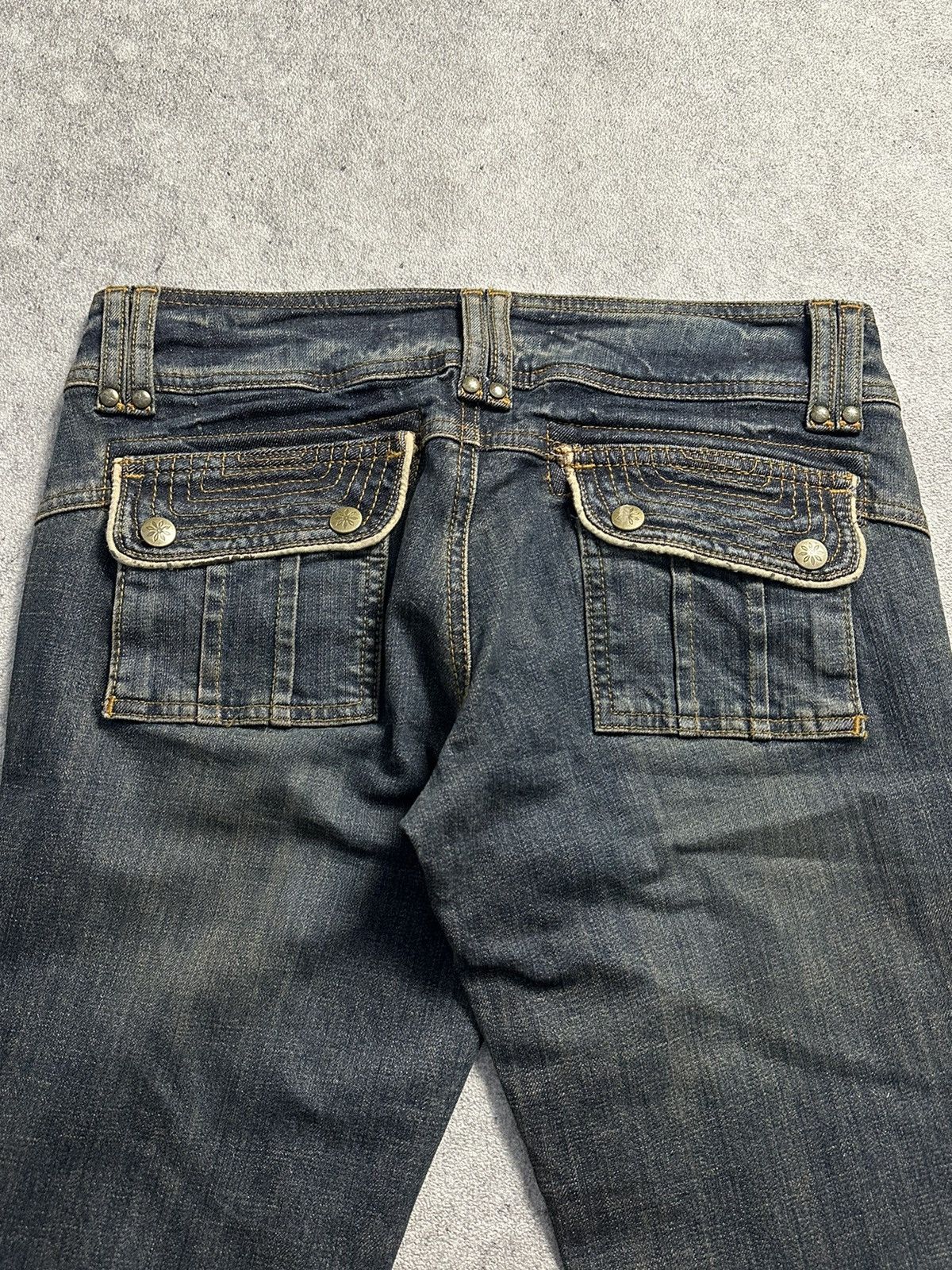 Tornado Mart 90s Multipocket Flared Mud Wash Low Rise Denim Jeans Size US 29 - 7 Thumbnail