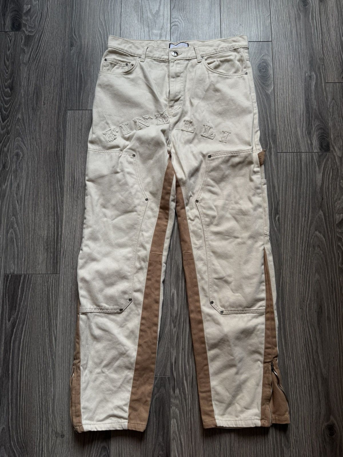 Carhartt Finelli Double Knee Cream White Carpenter Jeans Size US 34 / EU 50 - 5 Thumbnail