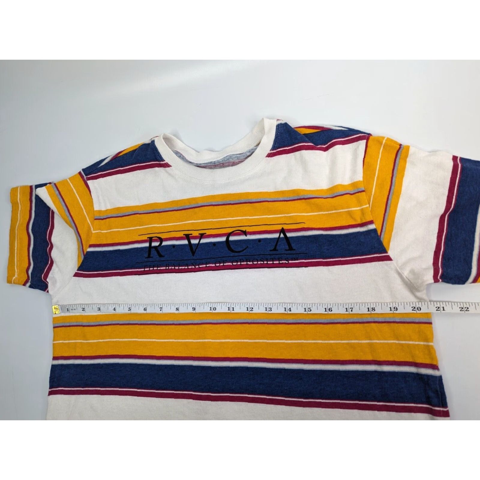 RVCA RVCA T-Shirt Womens Small Striped Multicolored Tee Casual Short Sleeve Crew Neck Pullover Size S / US 4 / IT 40 - 6 Thumbnail