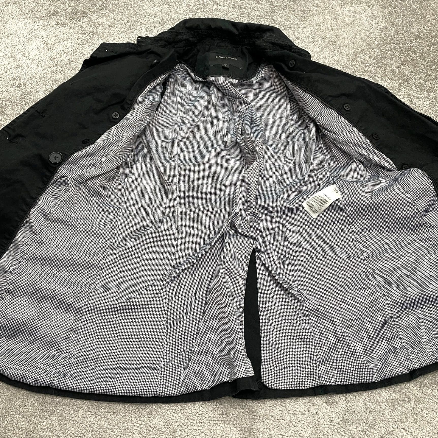 Banana Republic Banana Republic Trench Coat Jacket Womens Small Petite Black Double Breasted Size S / US 4 / IT 40 - 4 Thumbnail
