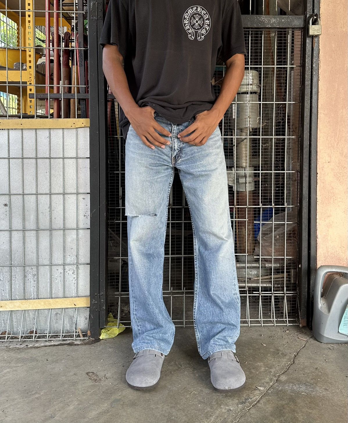 Levi's Vintage Clothing 👹Vintage Levi’s 503 Thrashed Straight Cut Jeans Size US 31 - 4 Thumbnail