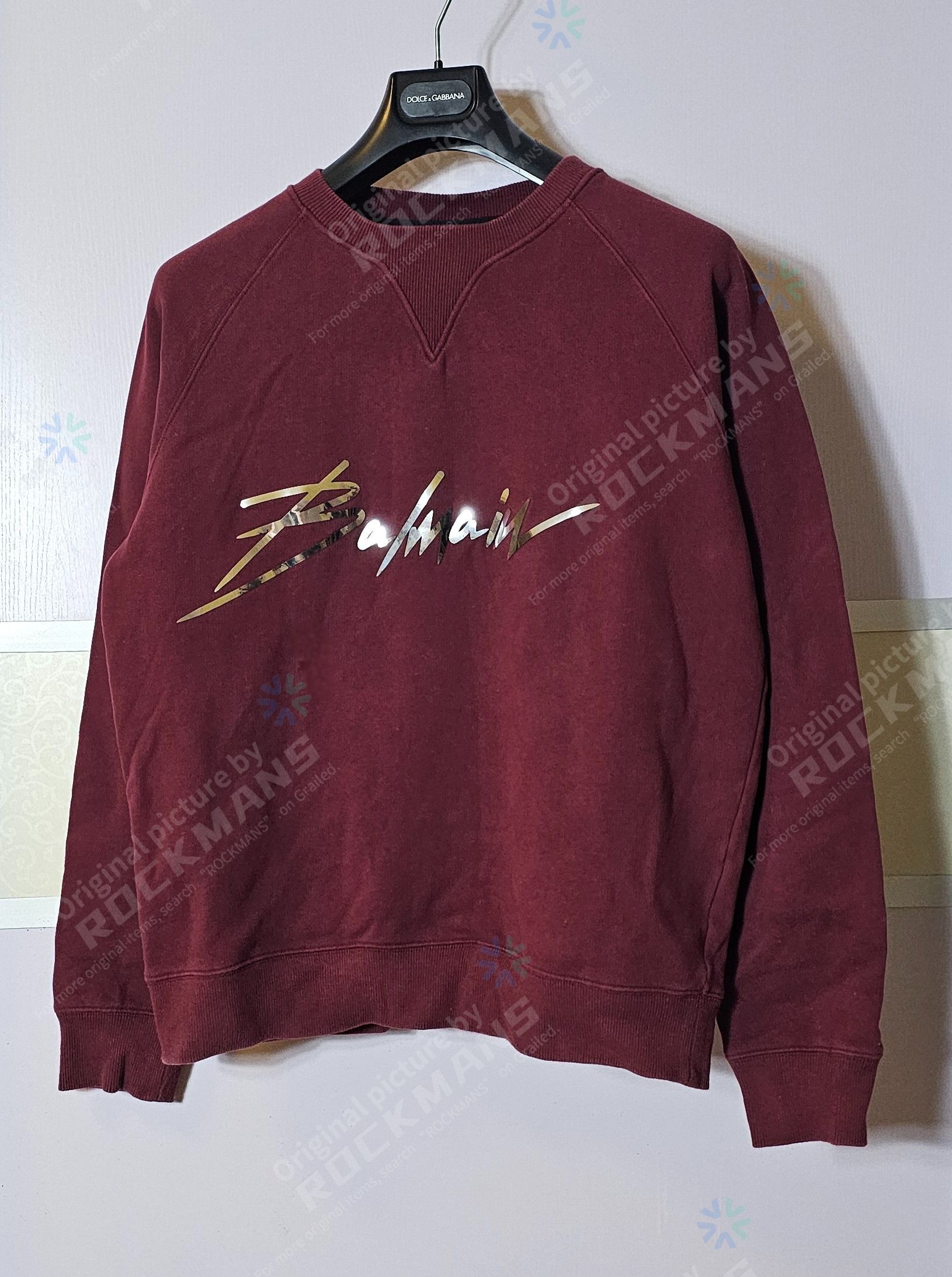 Balmain Balmain Signature Silver Metallic Logo Sweatshirt Size XL Size US XL / EU 56 / 4 - 1 Thumbnail
