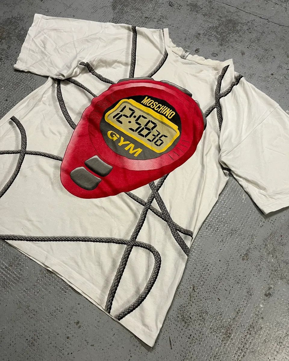 Moschino Moschino White Stopwatch Gym Sport T-Shirt Size US L / EU 52-54 / 3 - 4 Thumbnail