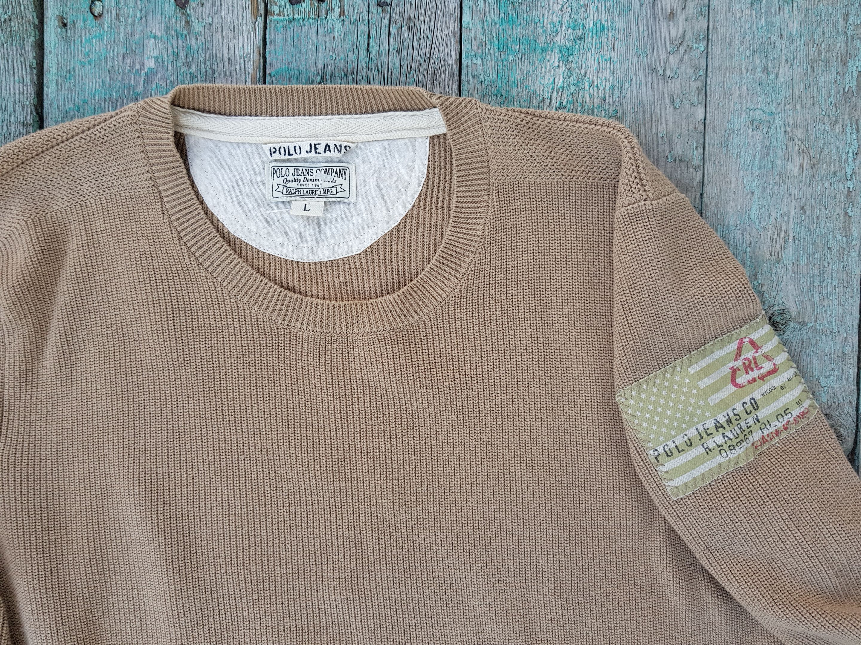 Lauren Ralph Lauren Vintage Polo Jeans Co. Flag Knit Ribbed Sweater Size US L / EU 52-54 / 3 - 5 Thumbnail