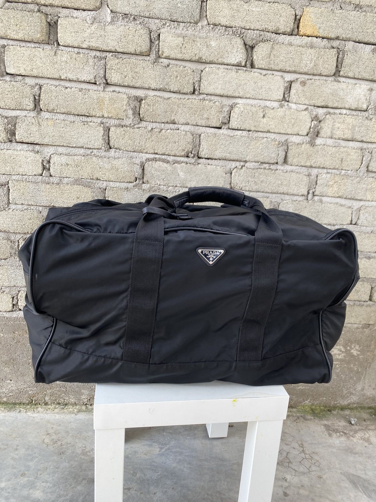 Prada PRADA Duffle Travel Carry Handbag Shoulder Bag Black Nylon Size ONE SIZE - 2 Thumbnail