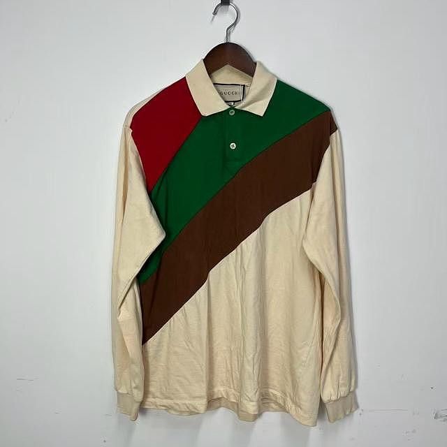 Gucci Gucci Colorblock Long Sleeve Polo Size M Size US M / EU 48-50 / 2 - 1 Thumbnail