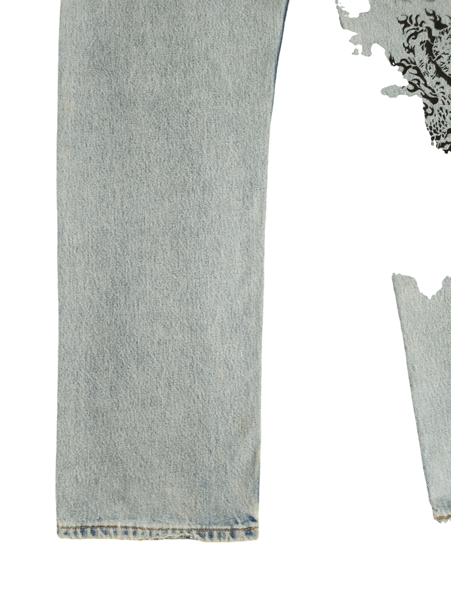 Levi's Vintage Levis 501 Japanese Script Dragon Print Distress Jean Size US 33 - 18 Thumbnail