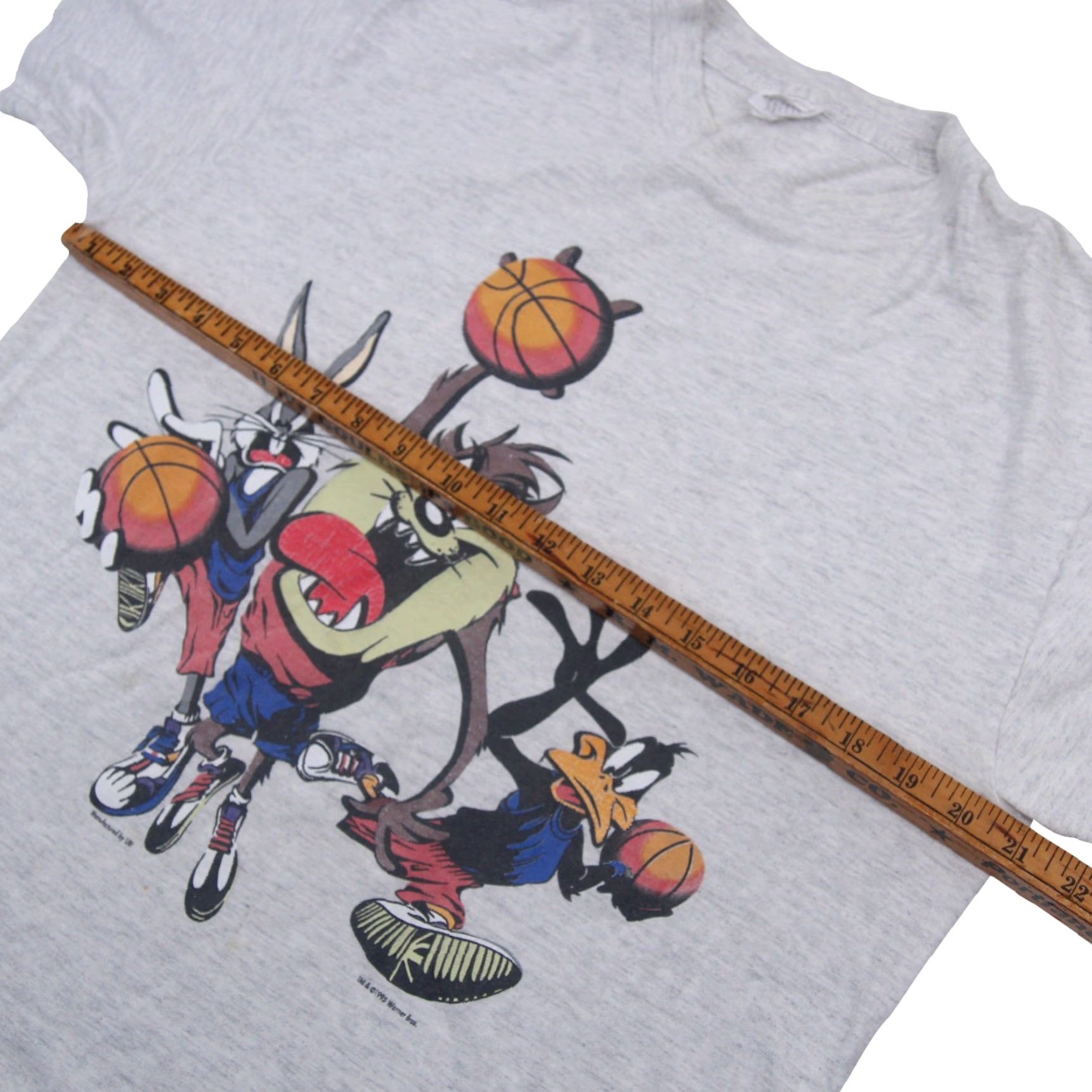 Vintage VINTAGE Looney Tunes Basketball T-Shirt Mens XL Gray 1995 Front/Back Graphic Shirt Size US XL / EU 56 / 4 - 6 Thumbnail