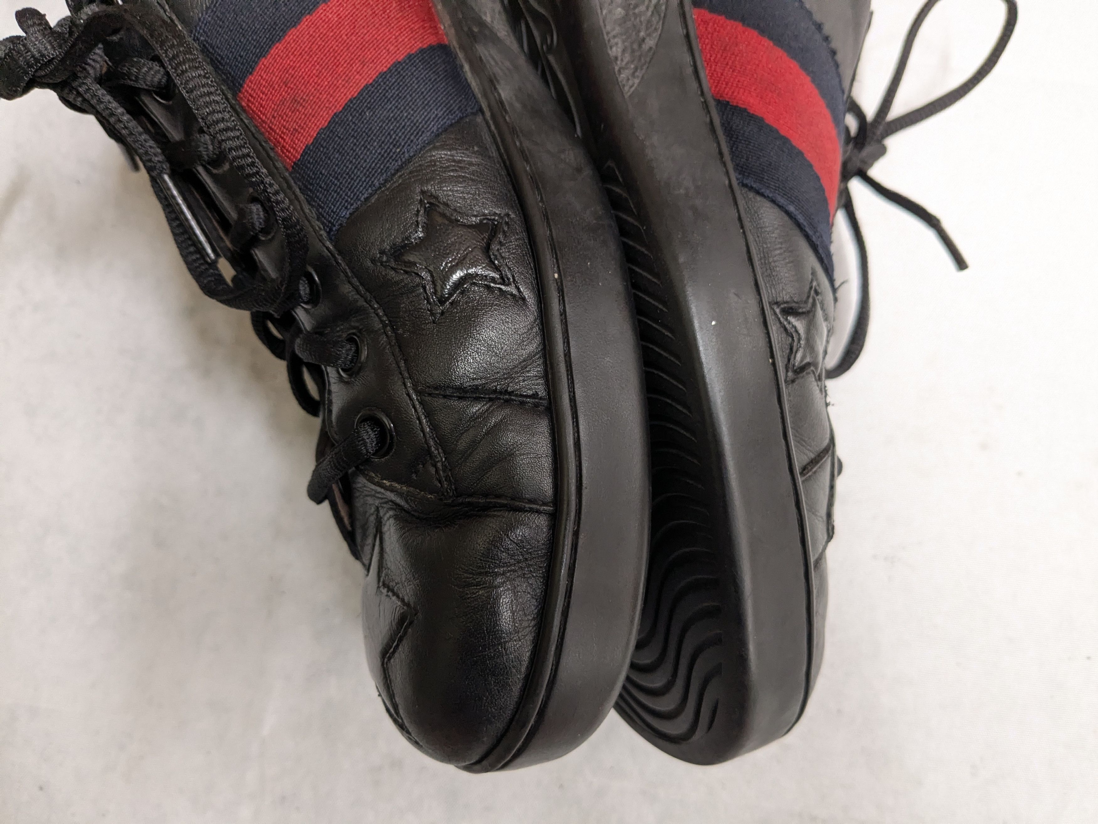Gucci Gucci Ace Sneakers Black 10.5 Low Tops Leather Stars Size US 10.5 / EU 43-44 - 11 Thumbnail