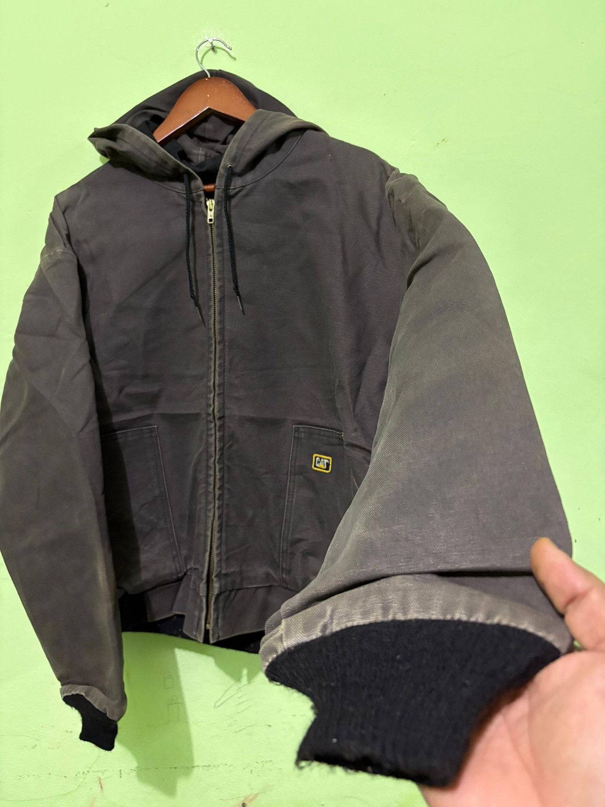 Caterpillar Vintage 90's Caterpillar WorkWear Chore Jacket Hoodie Design Size US L / EU 52-54 / 3 - 3 Thumbnail