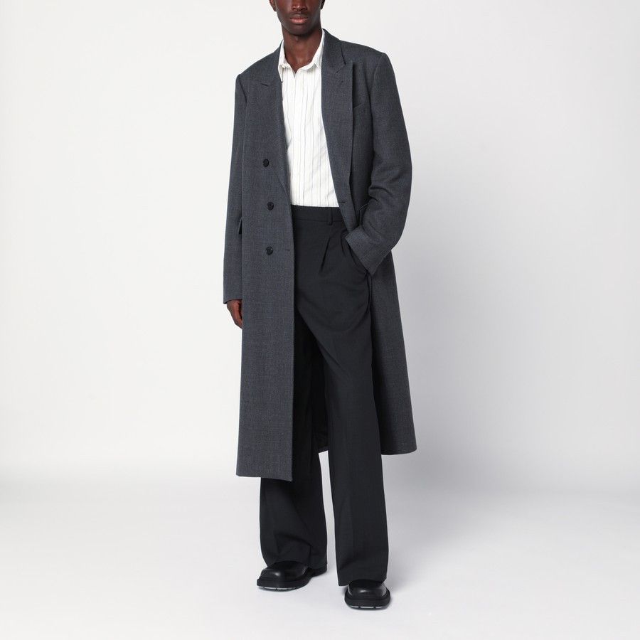 Dries Van Noten o1d2blof0226 Double Breasted Wool Coat in Gray Size US M / EU 48-50 / 2 - 2 Thumbnail