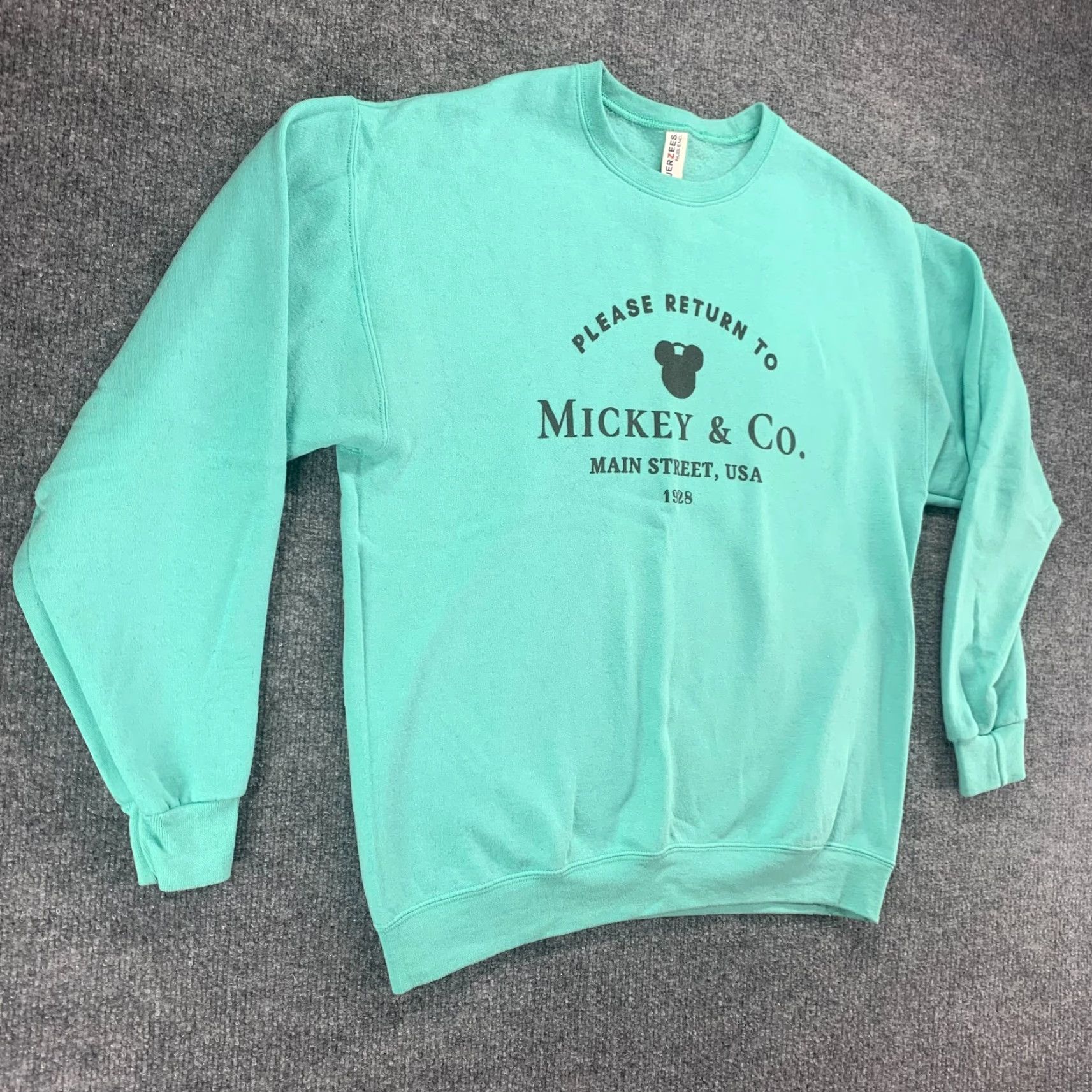 Jerzees VINTAGE Jerzees Nublend Sweatshirt Womens Large Blue Pullover Mickey & Co Graphic Print Size L / US 10 / IT 46 - 2 Thumbnail