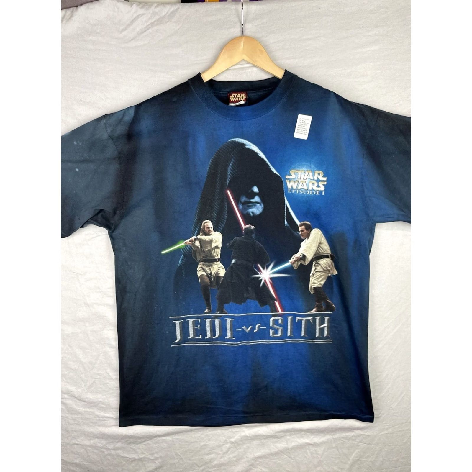 Star Wars VINTAGE Star Wars Shirt Mens XL Jedi vs Sith Tie Dye Episode 1 Tee Size US XL / EU 56 / 4 - 2 Thumbnail
