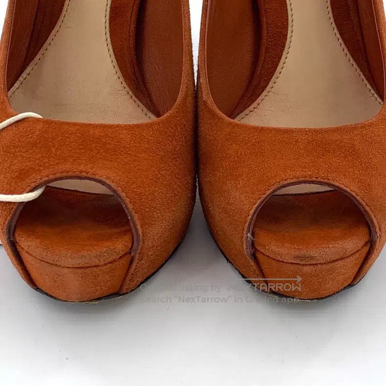 Gucci Gucci Orange suede fish mouth waterproof platform high hee Size US 12 / IT 42 - 9 Thumbnail
