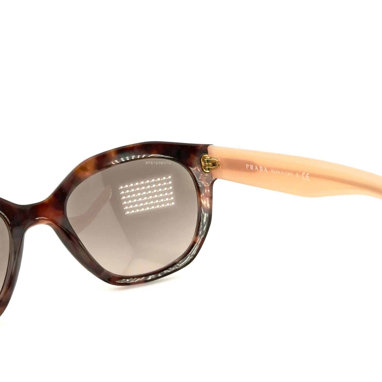 Prada PRADA 12S PR12SS Nude Pink Brown Havana Triangle Sunglasses Size ONE SIZE - 6 Thumbnail