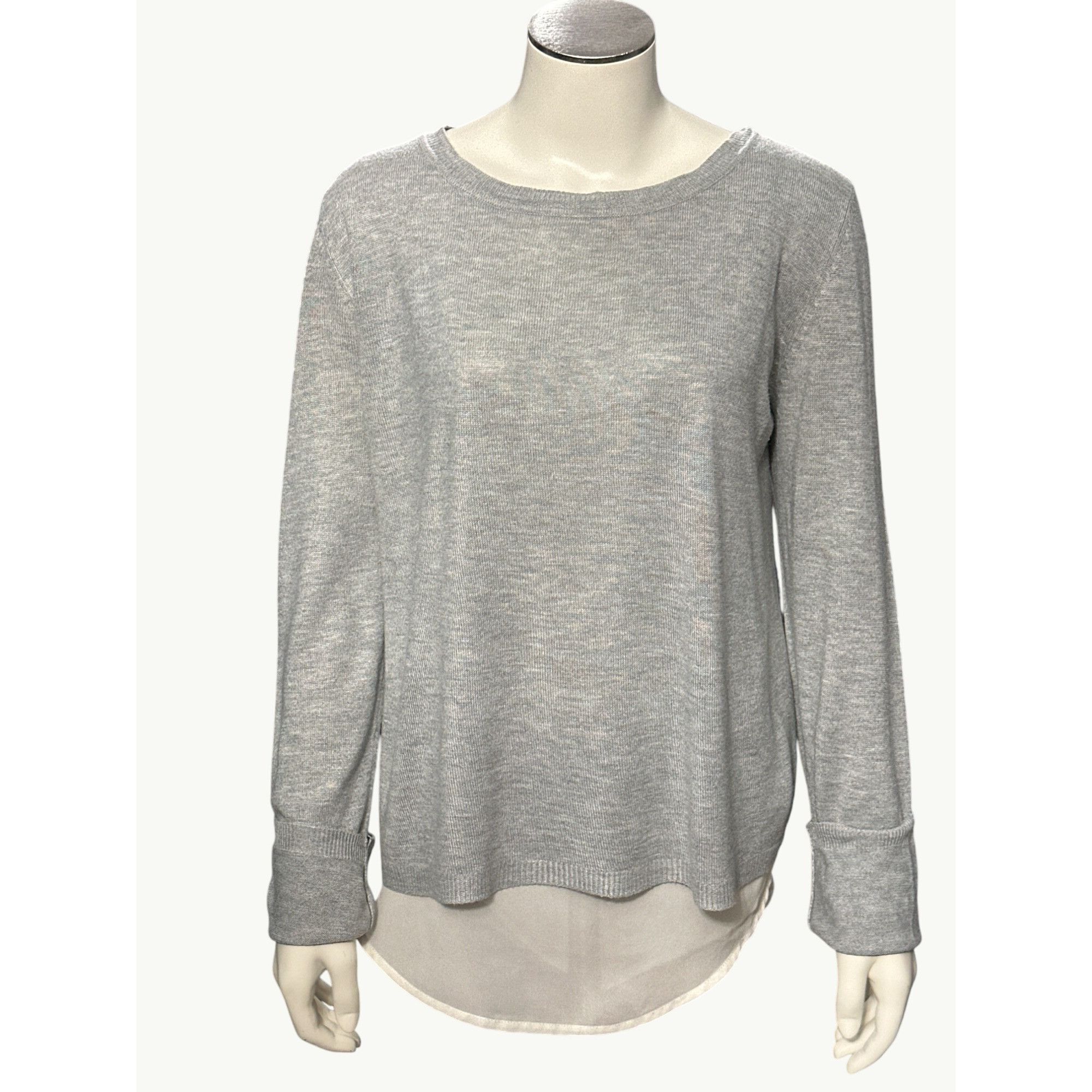 Other 89th and Madison XL Gray Knit Chiffon Back Twist Pullover Li Size XL / US 12-14 / IT 48-50 - 2 Thumbnail