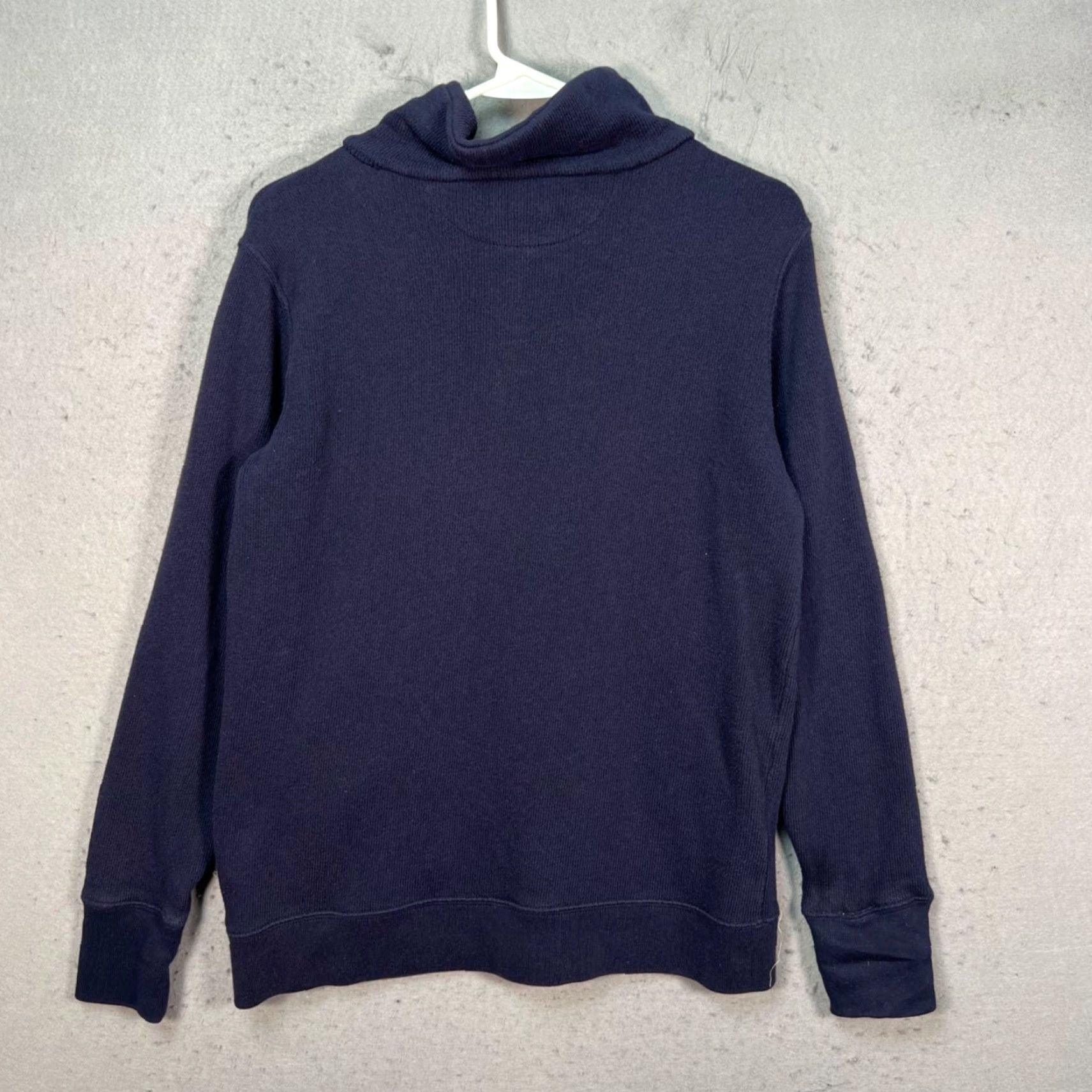 J.Crew J.Crew Womens Medium Blue Button-Up Sweater Cardigan Knit Cotton Long Sleeve Drawstring Collar Casual M Womens Size M / US 6-8 / IT 42-44 - 2 Thumbnail