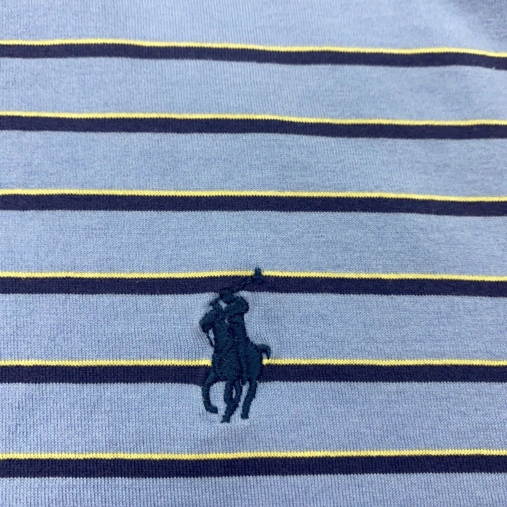 Ralph Lauren VINTAGE Ralph Lauren Polo Golf Shirt Mens Large Blue Striped Cotton Short Sleeve Collared Pullover Activewear Casual Summer Size US L / EU 52-54 / 3 - 3 Thumbnail