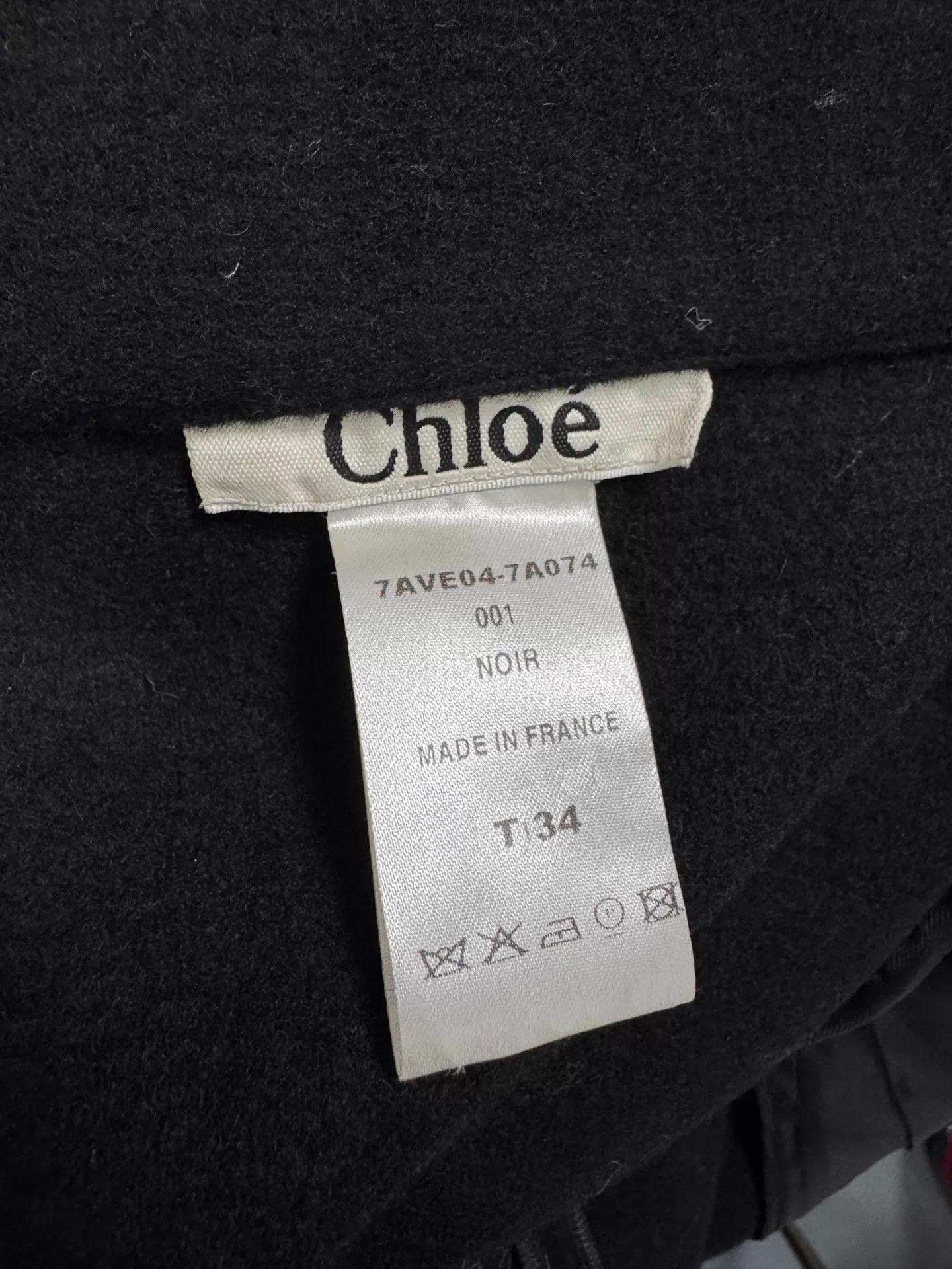 Chloe Chloe Wool Blend Double Breasted Black Short Jacket T34 Size XXS / US 00 / IT 34 - 3 Thumbnail