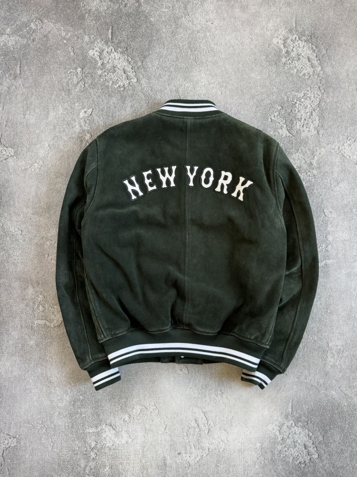 Men's Kith MLB New York Mets Suede Leather Bomber S Jacket
