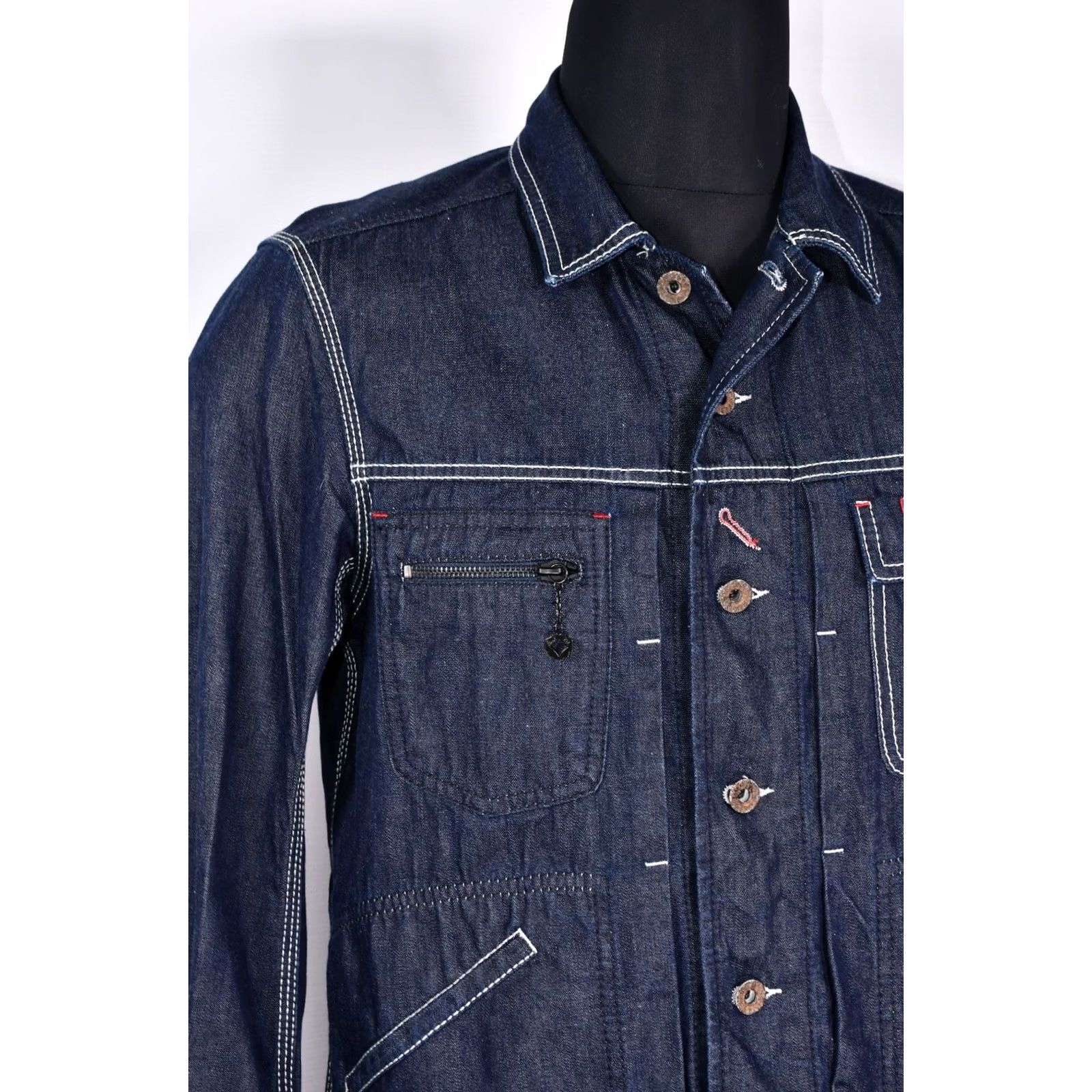 Diesel Diesel Miner-Em Embroidered Indigo Denim Jacket Men L Size US L / EU 52-54 / 3 - 5 Thumbnail