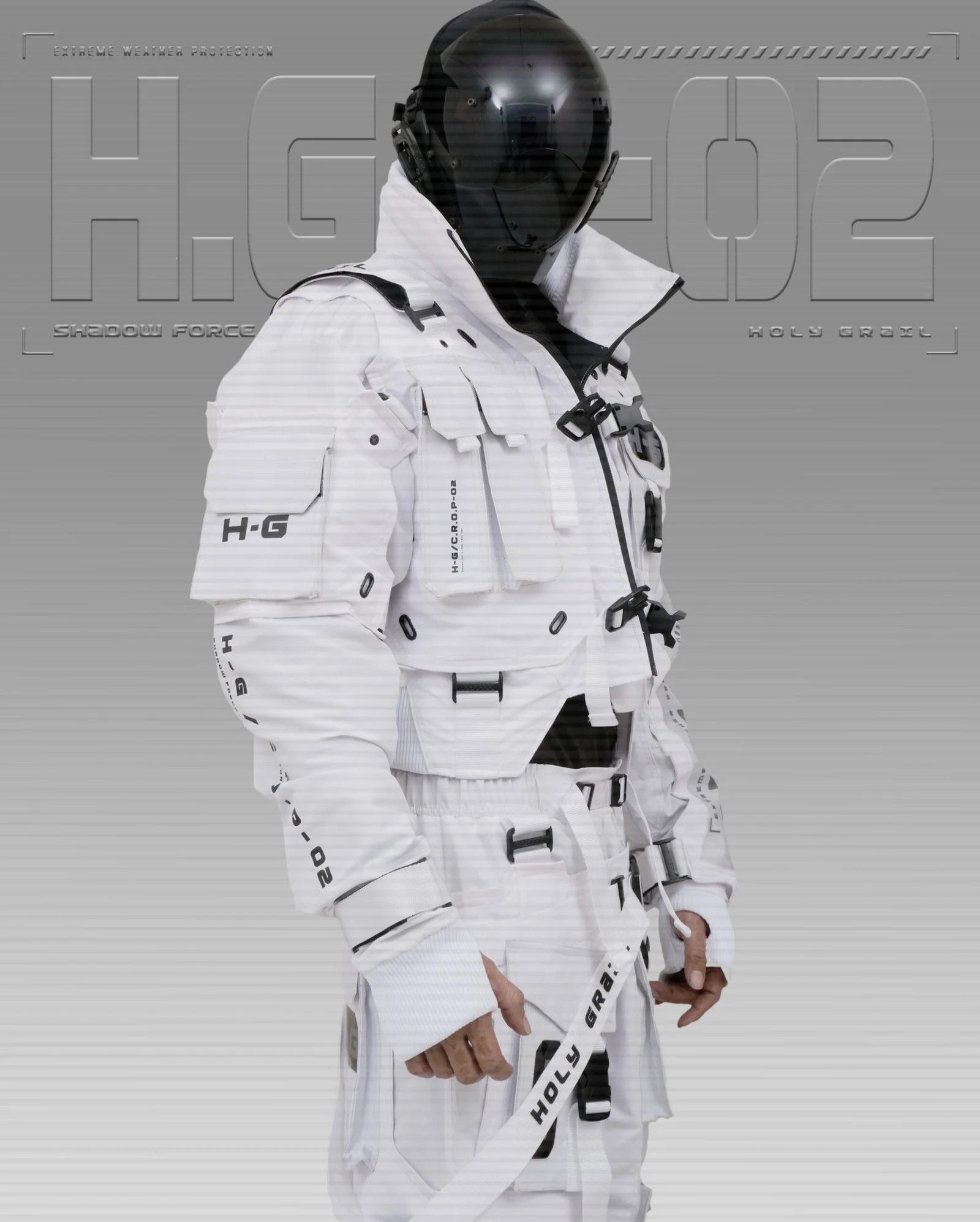 Hi Tec H-G JACKET CROP "SHADOW FORCE" TECHWEAR CYBERPUNK HOLYGRAIL Size US L / EU 52-54 / 3 - 9 Thumbnail