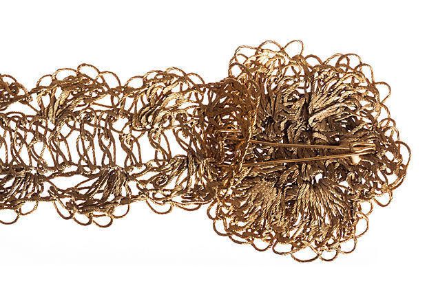Designer Brutalist Woven Brass Wire Belt Size ONE SIZE - 3 Thumbnail