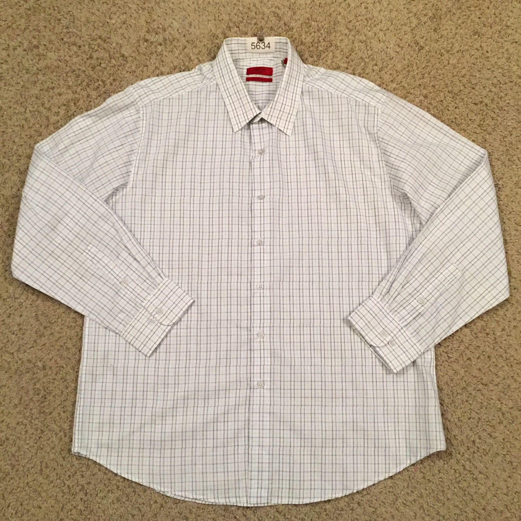 Alfani Alfani Shirt Mens XL Blue Plaid Long Sleeve Button-Up Shirt Size US XL / EU 56 / 4 - 2 Thumbnail